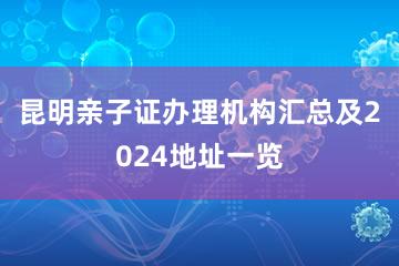 昆明亲子证办理机构汇总及2024地址一览